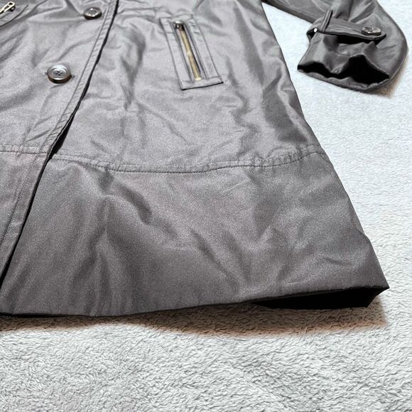 Marc New York Raincoat Jacket Womens Small Chocolate Brown Andrew Marc Hooded - Picture 8 of 14